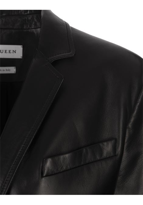 Giacca Monopetto In Pelle Nera ALEXANDER MCQUEEN | 829784-Q5AML1000